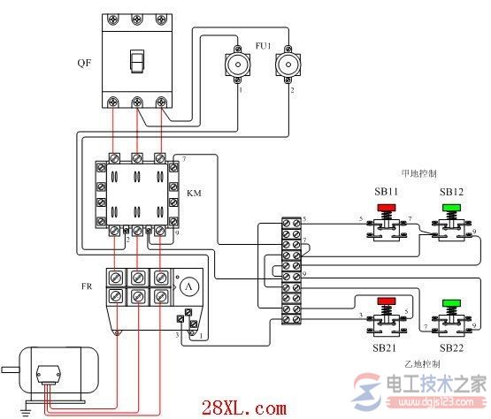 電動(dòng)機(jī)兩地控制接線